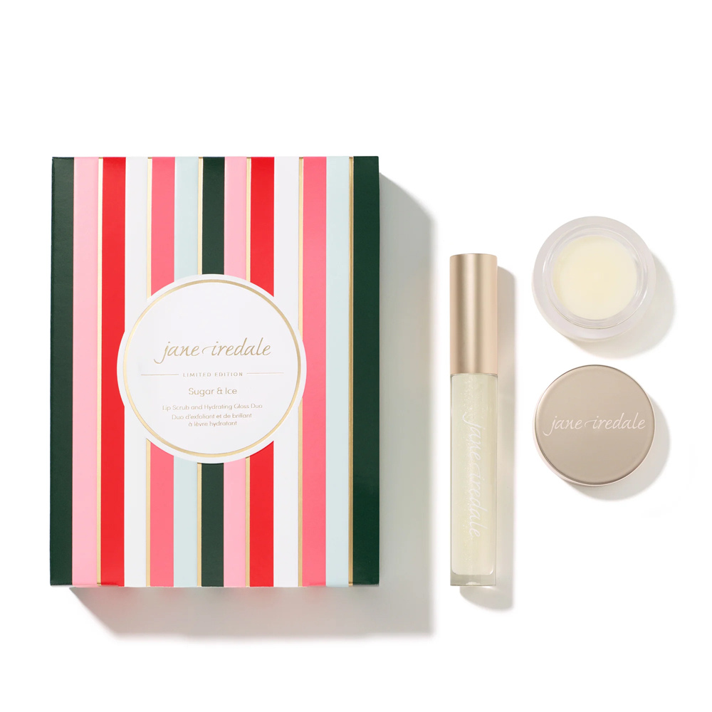 Sugar & Ice Lip Scrub and Hydrating Gloss Duo- jane iredale LIMITED EDITION op = op